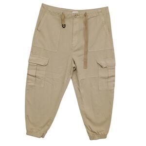 Serra Retreat By Joie Rucker Size 12/32 Cargo Joggers Camp Khaki Attached Belt